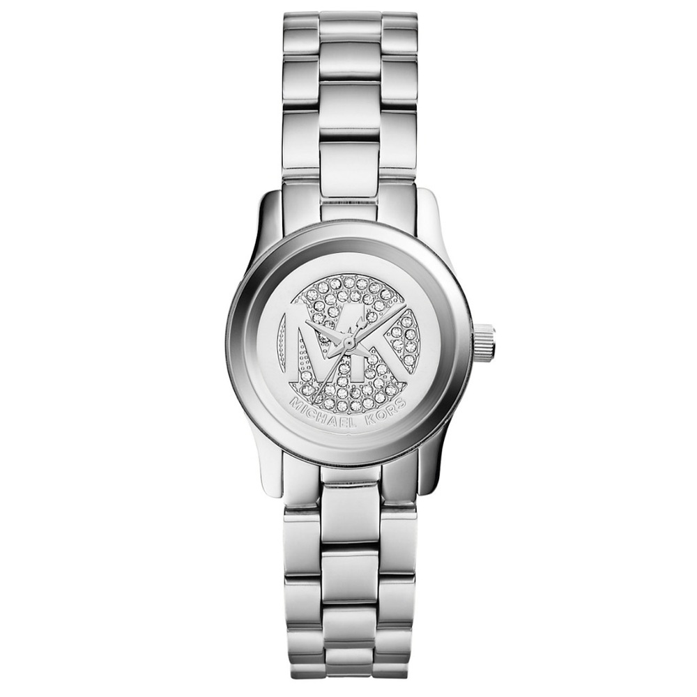 Michael Kors Petite Runway Pavé Silver-Tone Watch